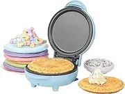 EK4215GSBL Pastel Compact Mini Snack Maker, Non-Stick & Easy Clean 11.5cm Plate, Party Treat & Breakfast Cooker, Make Pancakes, Cookies & Ice Cream Sandwiches, 550W, Sorbet Blue