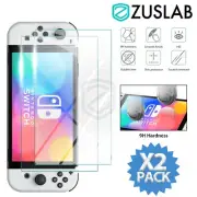 2x For Nintendo Switch OLED Zuslab Full Tempered Glass Screen Protector