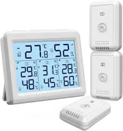 ORIA Indoor Outdoor Thermometer with 3 Wireless Sensors, Digital Hygrometer Thermometer, Temperature Humidity Monitor