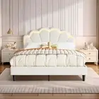 Bed Frame Double Metal Platform Mattress Base Headboard Foundation PU Wooden Led