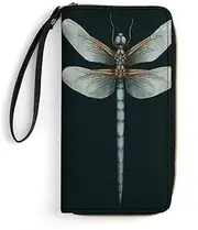 [BFGWK] Large Wallet Novelty Dragonfly Printing Long Wallet With Zipper Leather Wallet Suitable For Both Men And Women, style, 19.7x10.5cm