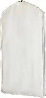 [Langjitianya] 100% cotton canvas garment bags for closet storage and travel 4" Gussets bags with Side Zipper for clothes,coats,jackets,shirts,dresses garment cover for hanging clothes storage (24 * 60 * 4")
