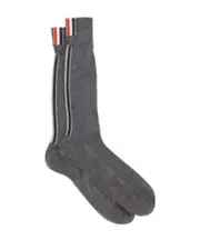 Inlaid striped wool tube socks One size Black