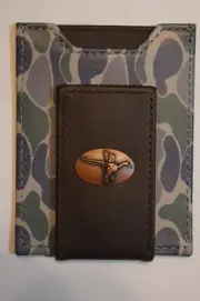 ZEP-PRO OLD SCHOOL Green & Gray CAMO Duck Leather Front Pocket Wallet