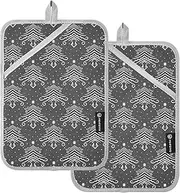 Oven Pot Holders Heat Resistant Merry Christmas Holiday Potholders for Kitchens with Pocket Hot Pot Holder Oven Mitts 2 Pack