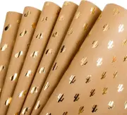 Kraft Wrapping Paper Gold Foil Unicorn Pineapple Cactus Shiny Kraft Paper for Bi