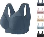 [ZZZIQUN] Posture Correcting Bra, Posture Correcting Bra, Push up Wireless Bra for Women, Dark Blue, X-Large