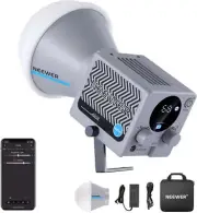 NEEWER HS60B Mini Video Light with App Control, 60W Bi Color COB LED Dimming