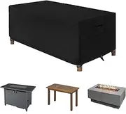 WOMACO Patio Rectangular Fire Pit Cover Waterproof Outdoor Fireplace Cover Heavy Duty Rectangle Fire Table Firepit Cover - 56 x 28 x 24 inches, Black