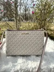 Michael kors Crossbody Trisha medium triple compartment bag vanilla powder blush