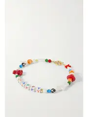 [ÉLIOU] ÉLIOU - Vix Gold-tone, Bead, Pearl And Jasper Choker - White - One size One size White