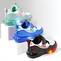 在飛比找momo購物網優惠-【FILA】KIDS 電燈運動鞋 中童 童鞋 燈鞋 康特杯 