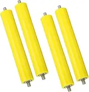 4 Pack Polyurethane Coated Conveyor Roller, Heavy Duty Conveyor Rollers Dia 1.4" 2" 2.4" 2.8", 7.5" 11.4" 15.4" 19.3" 23.2" 27.2" 31.1" 39" Long, for Industrial & Factory(4-Pack D-35mm/1.4in,L-290MM/1