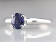Platinum Sapphire Solitaire Ring