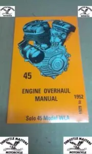 Engine Service Repair Manual Book for Harley WLA 45"