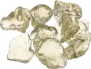 uxcell Fire Glass for Fire Pit, 3-5cm(1/9"-1/5") High Luster Reflective Glass Rocks for Natural or Propane Fireplace, Safe for Outdoors and Indoors Fire Pit Glass, Light Yellow, 400g/14oz