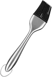 Barbecue Brush for Basting BBQ Oil and Sauce - Stainless Steel Handle Silicone Basting Barbecue Oil Brush BBQ Roasting Tool (Straight Handle 30cm) (Straight Handle 20cm)