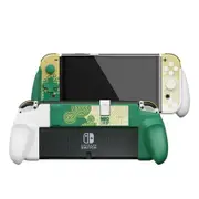 Ergonomic Grip Hard Shell with Replaceable Grips for Switch OLED and Regular Model - TOTK Limited Edition [White/Green]