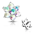 Piercing Microdermal Flower 7 Zircon Aurore Borealis