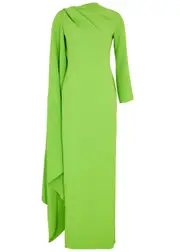 Solace London Lydia Cape-effect Maxi Dress - Green - 12 (UK12 / M) 12 (UK12 / M)