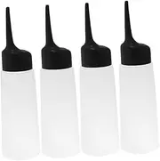 4pcs Hair Dyeing Perm Shampoo Hairdressers Measuring Bottle Hairdressing Applicator Bottle Oil Hair Applicator Hair Dye Bottle Applicator Application Bottle Plastic Transparent