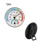 Analog room temperature and humidity meter for monitoring indoor climate