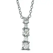 0.5 CT. T.W. Natural Diamond Linear Pendant in 14K White Gold