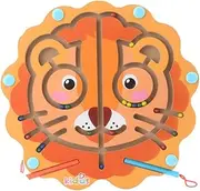 LONGLOVE Boy Magnetic Maze Toy Beads 1-2-3 Years Old Children Magnetic Pen Baby Educational Toys 4-6 Years Old Parent-Child (Lion)
