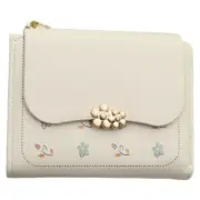 Floral Print Wallet Small Coin Purse PU Card Holder with Multiple Comparments