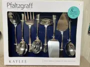 Pfaltzgraff Kaylee 8 Piece Serving Set Slotted Spoon Fork Ladle Pie Cake Server