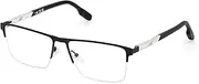 [Marcolin] adidas Glasses Frame SP5068, Rectangular, Shiny Black, Made of Metal