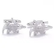 Cufflinks - Alligator Crocodile Silver