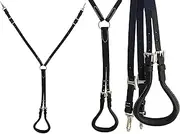 CHALLENGER Horse Amish Western Working Tack Black Leather Double Strap Crupper 975BK7000