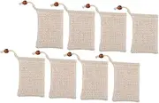 MERRYHAPY 8pcs Exfoliating Soap Saver Bags with Drawstring Lightweight Mesh Shower Pouch for Cleansing for Travel and Daily Use