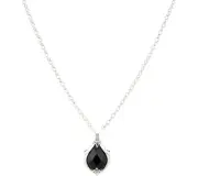 J352607 Carolyn Pollack Sterling Silver Faceted Onyx Necklace Orig $137