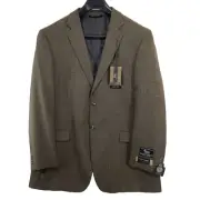 Prontomoda Men 48L Multi Brown LambWool Sport Coat Blazer Designed Italy NWT