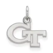 14k White Gold LogoArt Georgia Institute of Technology G-T Extra Small Pendant