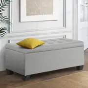 Artiss Storage Ottoman Blanket Box 97cm Light Grey