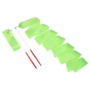 2 Pcs Dance Ribbons, 78.7" Rhythmic Dance Ribbon with Wands, Green