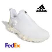 Adidas CodeChaos 22 BOA White/Orange Spikeless Golf Shoe Men's IE8309 oki08
