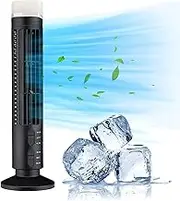 Bladeless Tower Cooling Fan, Electric Vertical Mini Conditioner Stand Up Tower Fan With Atmosphere Night Light, 2 Speeds USB Charging Portable Household Fans for Home Office Bedroom Living Room