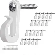 20Pcs Lights Hanger Hooks with Phillips Screw for Garage New Year Party Outdoor Easy Release Wire and Fairy Led Lights, Widthwise Screw (White)