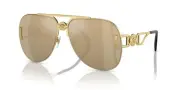 Versace 0VE2255 100203 63mm Unisex Sunglasses Gold Frame, Clear Mirror Real...