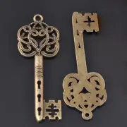 Skeleton Keys Steampunk Bronze Brass 2-3/8" Keys Jewelry Art Craft Lot of 2