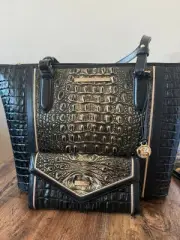 Brahmin Medium Asher Onyx Sarastro and Matching Wallet