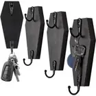 Decorative Coffin Wall Hook Key Hangers Rustic Black Wooden Hooks Dormitory