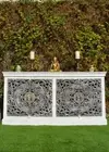 French Provincial Grey Mandala Carved Door Shabby Chic White Sideboard Buffet