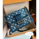 【ALINA二手正品】LV 路易威登 DAUPHINE 限定款 丹寧藍色牛仔 達芙妮郵差包 肩背包 斜背包 M59631