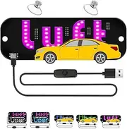 LED Light Signs for Car Windshield Green Taxi Sign with Suction Cups and Touch Dimmer Bright Safe Night Driving Visibility Lightweight Durable (L-Pink)