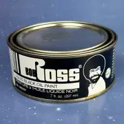 Vintage Bob Ross Liquid BLACK Oil Paint 7 Fl Oz Metal Can Made In USA